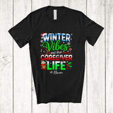 MacnyStore - Personalized Custom Name Winter Vibes Caregiver; Proud Christmas Snow Santa Coffee T-Shirt