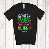 MacnyStore - Personalized Custom Name Winter Vibes Dispatcher; Proud Christmas Snow Santa Coffee T-Shirt