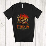 MacnyStore - Personalized Custom Name Raccoon Stolen My Halloween Costume; Creepy Vintage Retro Dabbing T-Shirt