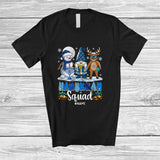 MacnyStore - Personalized Custom Name Hanukkah Squad; Adorable Christmas Snowman Gnome Reindeer; Family T-Shirt