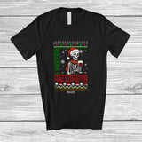 MacnyStore - Personalized Custom Name I Prefer Halloween; Amazing Christmas Sweater Skeleton Drinking Wine T-Shirt