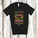 MacnyStore - Personalized Custom Name Feliz Navidad; Joyful Christmas Sweater Mexican Guitar Santa Cactus T-Shirt