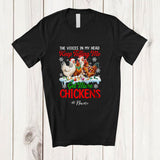 MacnyStore - Personalized Custom Name Get More Chickens; Adorable Christmas Four Santa Elf Chickens Farmer T-Shirt