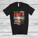 MacnyStore - Personalized Custom Name My Bells Don't Jingle Without Rum; Sarcastic Christmas Girls Drinking T-Shirt