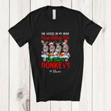 MacnyStore - Personalized Custom Name Get More Donkeys; Adorable Christmas Four Santa Elf Donkeys Farmer T-Shirt