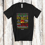 MacnyStore - Personalized Custom Name If You Jingle My Bells White Christmas; Humorous X-mas Sweater Family T-Shirt