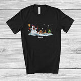 MacnyStore - Personalized Custom Name Scary Snowman Running Reindeer Elf; Amazing Christmas Family T-Shirt
