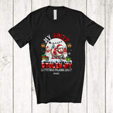 MacnyStore - Personalized Custom Name Sheep Stolen My Christmas Pajama Shirt; Joyful Moon Santa Gnome T-Shirt