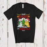 MacnyStore - Personalized Custom Name I Want Nachos For Christmas; Cheerful Santa Mexican Food Lover T-Shirt