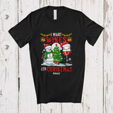 MacnyStore - Personalized Custom Name I Want Wines For Christmas; Cheerful Santa Drinking Drunker T-Shirt