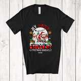 MacnyStore - Personalized Custom Name Sheep Stolen My Christmas Sweater; Joyful Moon Santa Gnome T-Shirt