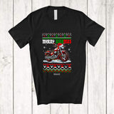 MacnyStore - Personalized Custom Name Merry Bikemas; Humorous Christmas Sweater Santa Motorcycle Lover T-Shirt