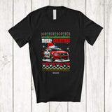 MacnyStore - Personalized Custom Name Merry Christmas; Humorous Christmas Sweater Santa Police Car Lover T-Shirt