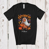 MacnyStore - Personalized Custom Name Capy-boo-ra; Lovely Halloween Capybara Cosplay Boo Ghost T-Shirt