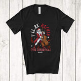 MacnyStore - Personalized Custom Name Rockin This Christmas; Amusing Santa Playing Contrabass Player T-Shirt