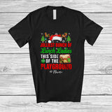 MacnyStore - Personalized Custom Name Jolliest Bunch Of Lunch Ladies; Proud Christmas Santa Reindeer T-Shirt