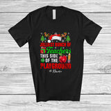 MacnyStore - Personalized Custom Name Jolliest Bunch Of Teachers; Proud Christmas Santa Reindeer T-Shirt
