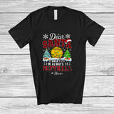 MacnyStore - Personalized Custom Name Santa It Wasn't Me; Amusing Christmas Red Plaid Softball Player T-Shirt