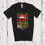 MacnyStore - Personalized Custom Name Crazy Cousin Squad; Lovely Christmas Lights Reindeer Santa; Family T-Shirt