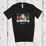 MacnyStore - Personalized Custom Name Mom; Colorful Christmas Lights Santa Cat Owner; Family T-Shirt