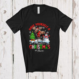 MacnyStore - Personalized Custom Name Have Yourself Moose Christmas; Joyful X-mas Santa Moose; Farmer T-Shirt
