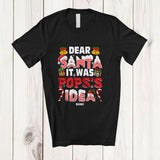 MacnyStore - Personalized Custom Name It Was Pops's Idea; Joyful Christmas Santa Naughty Snow Family T-Shirt