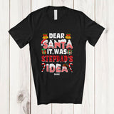 MacnyStore - Personalized Custom Name It Was Stepdad's Idea; Joyful Christmas Santa Naughty Snow Family T-Shirt