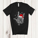 MacnyStore - Personalized Custom Name Rock Sign Language Hand; Amusing Christmas Rock Music Lover T-Shirt