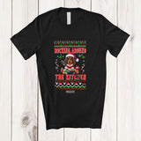 MacnyStore - Personalized Custom Name Rocking Around Kitchen; Lovely Christmas Santa Dachshund; Baker T-Shirt