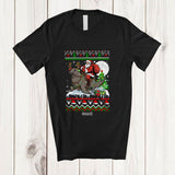 MacnyStore - Personalized Custom Name Santa Riding Sea Lion; Amusing Christmas Sweater Tree Sea Animal T-Shirt
