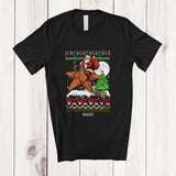 MacnyStore - Personalized Custom Name Santa Riding Starfish; Amusing Christmas Sweater Tree Sea Animal T-Shirt