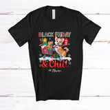 MacnyStore - Personalized Custom Name Black Friday And Chill; Lovely Christmas Shopping Santa Corgi T-Shirt
