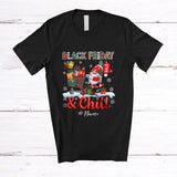 MacnyStore - Personalized Custom Name Black Friday And Chill; Lovely Christmas Shopping Santa Gnome T-Shirt