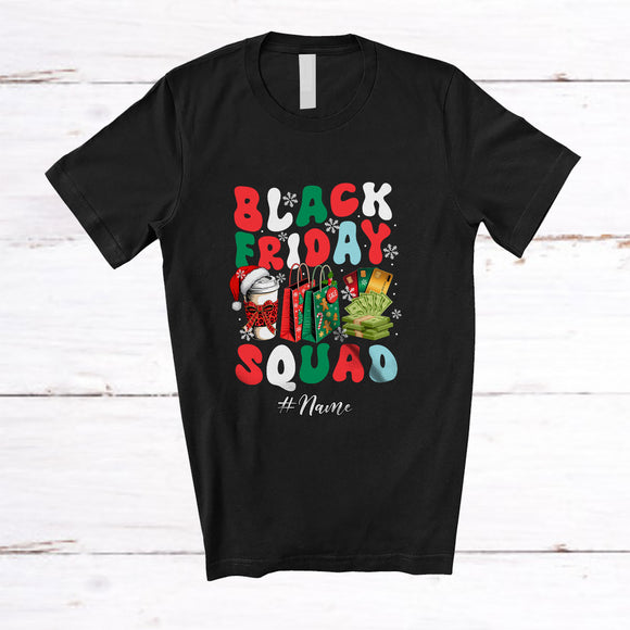 MacnyStore - Personalized Custom Name Black Friday Squad; Amazing Christmas Shopping Family Friends T-Shirt