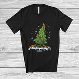 MacnyStore - Personalized Custom Name Bearded Dragon Damage Christmas Tree; Humorous X-mas Lights Animal T-Shirt