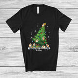 MacnyStore - Personalized Custom Name Guinea Pig Damage Christmas Tree; Humorous X-mas Lights Animal T-Shirt