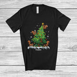 MacnyStore - Personalized Custom Name Squirrel Damage Christmas Tree; Humorous X-mas Lights Animal T-Shirt