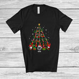 MacnyStore - Personalized Custom Name Santa Hunting Equipment Christmas Tree; Joyful X-mas Lights Family T-Shirt
