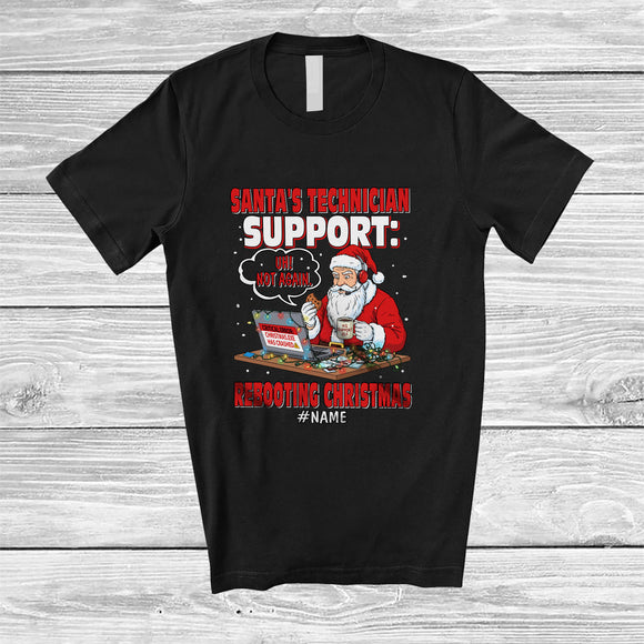 MacnyStore - Personalized Custom Name Santa's Technician Support Rebooting Christmas; Joyful IT Cookie Group T-Shirt