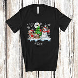 MacnyStore - Personalized Custom Name Santa Aussie Snowman; Lovely Christmas Tree Friends Family T-Shirt
