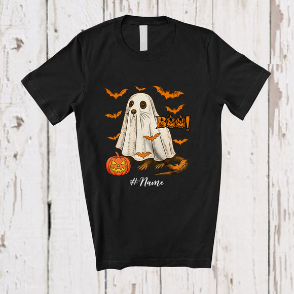 MacnyStore - Personalized Custom Name Muskrat Boo Ghost Cosplay; Horror Halloween Rodent Animal Lover T-Shirt