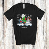 MacnyStore - Personalized Custom Name Santa Cane Corso Snowman; Lovely Christmas Tree Friends Family T-Shirt