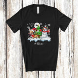 MacnyStore - Personalized Custom Name Santa Chihuahua Snowman; Lovely Christmas Tree Friends Family T-Shirt