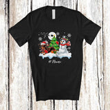 MacnyStore - Personalized Custom Name Santa Dachshund Snowman; Lovely Christmas Tree Friends Family T-Shirt