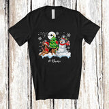 MacnyStore - Personalized Custom Name Santa German Shepherd Snowman; Lovely Christmas Tree Friends Family T-Shirt