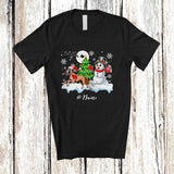 MacnyStore - Personalized Custom Name Santa Great Dane Snowman; Lovely Christmas Tree Friends Family T-Shirt