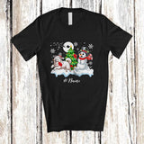 MacnyStore - Personalized Custom Name Santa Samoyed Snowman; Lovely Christmas Tree Friends Family T-Shirt