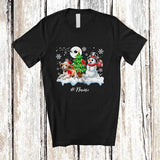 MacnyStore - Personalized Custom Name Santa Sproodle Snowman; Lovely Christmas Tree Friends Family T-Shirt
