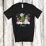 MacnyStore - Personalized Custom Name Santa Whippet Snowman; Lovely Christmas Tree Friends Family T-Shirt