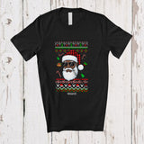 MacnyStore - Personalized Custom Name Black Afro Santa; Proud Christmas Sweater Santa Sunglasses African T-Shirt